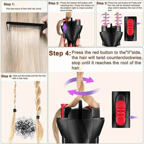 Maquina De Hacer Trenzas De Pelo - A Pedido_exkarg Negro 3