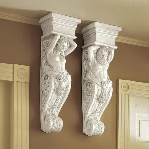 Escultura Decorativa Pared Telamon - A Pedido_exkarg Blanco 4