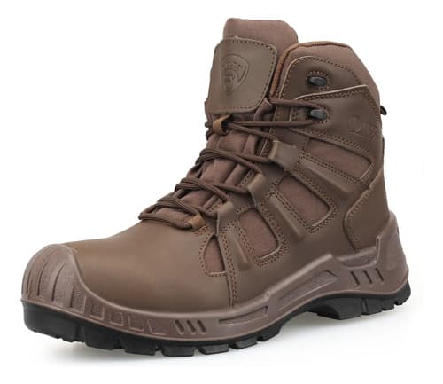 Botas Ouxx Men's Composite Toe - A Pedido Marrón Cuero Sintético Y Textil (tipo Bota De Trabajo) 40 Eu