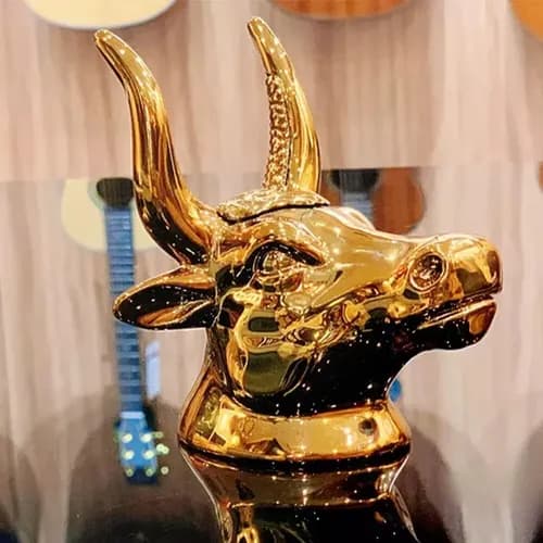 Soporte De Pared P/guitarra Cabeza De Toro - A Pedido_exkarg Dorado 4