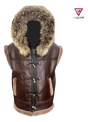 Chaleco De Piel De Oveja De Aviador Raf - A Pedido_exkarg Marrón 38 3