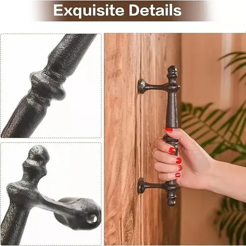 Manijas De Hierro Rustic Heavy Duty - A Pedido_exkarg Negro X 2