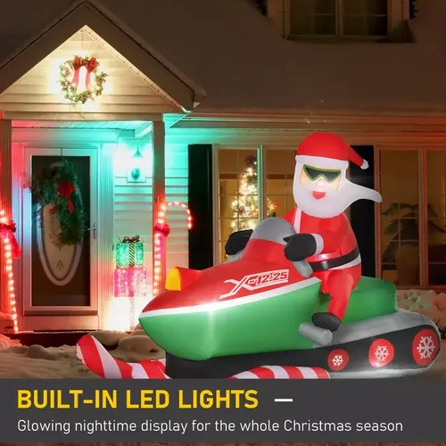 Papa Noel Inflable Motonieve - A Pedido_exkarg Rojo 2