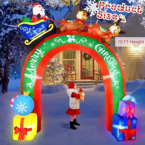 Papa Noel Inflable Arco 10 Ft - A Pedido_exkarg Rojo 2
