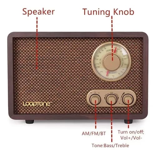 Parlante Retro Wood Radio + Bluetooth Mp3 - A Pedido Marrón 5