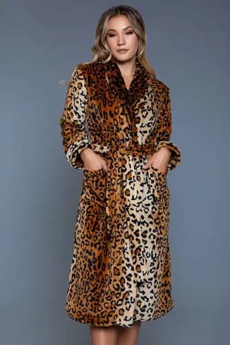 Bata De Peluche Leppard Print - A Pedido_exkarg Marrón 38 5