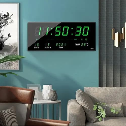Reloj De Pared Digital Large Screen - A Pedido_exkarg Negro 9