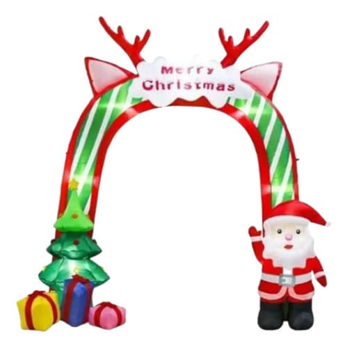 Papa Noel Inflable Arco Gigante - A Pedido_exkarg Rojo