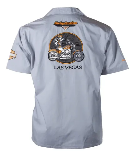 Camisa Hombre Harley-davidson Las Vegas - A Pedido_exkarg Gris S 2