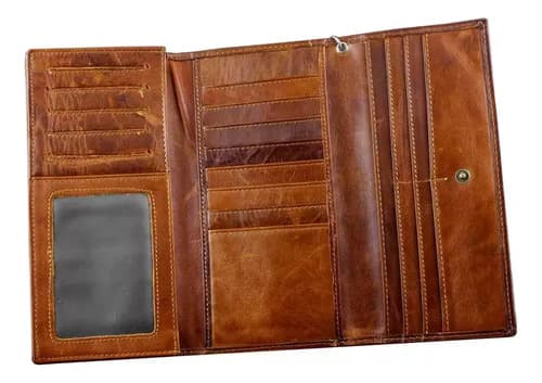 Billetera Vintage Leather Brown Trifold - A Pedido_exkarg Marrón 5