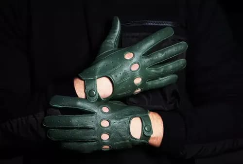 Guantes De Cuero Para Conduccion  - A Pedido_exkarg Blanco Liso Con Perforaciones 3