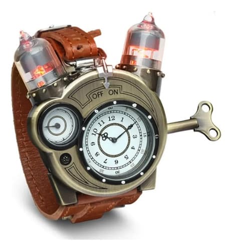 Reloj Analógico Steampunk Tesla - A Pedido_exkarg Marrón