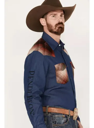 Camisa Wrangler Men's Pendleton - A Pedido_exkarg Azul M 4
