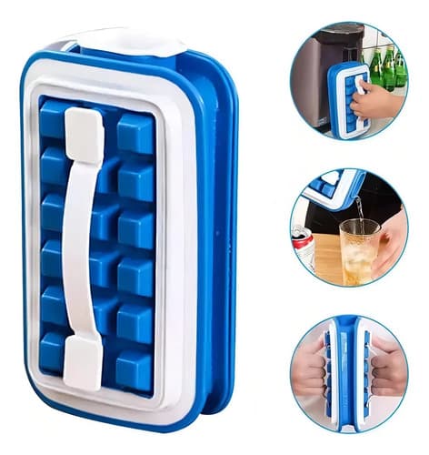 Molde De Silicona Para Cubitos De Hielo Con 36 Compartimento Color Azul