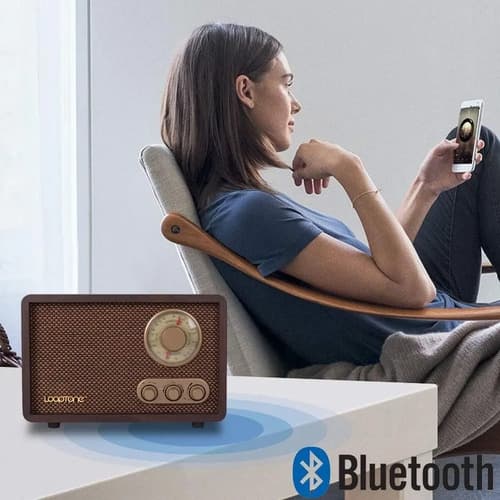 Parlante Retro Wood Radio + Bluetooth Mp3 - A Pedido Marrón 2