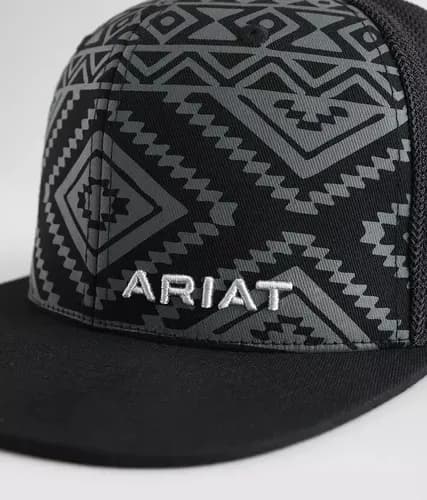 Gorra Ariat Aztec Black Flat Bill Para Hombre Negro Unitalla Geométrico 3