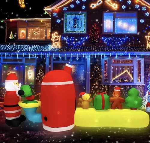 Papa Noel Inflable Fabrica De Regalos - A Pedido_exkarg Rojo 4