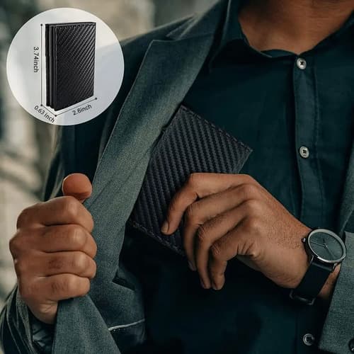 Tarjetero Rfid Blocking Leather Carbon - A Pedido_exkarg Rayas 5