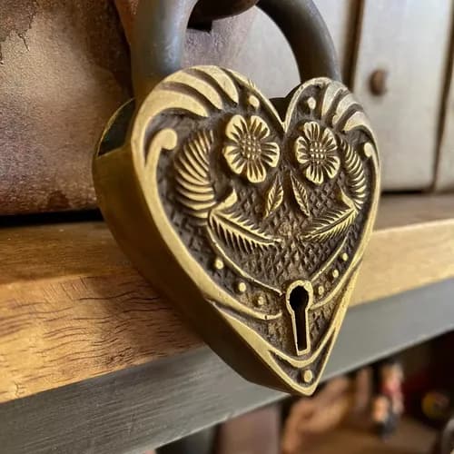 Candado Victorian Ornate Heart - A Pedido_exkarg Dorado 3