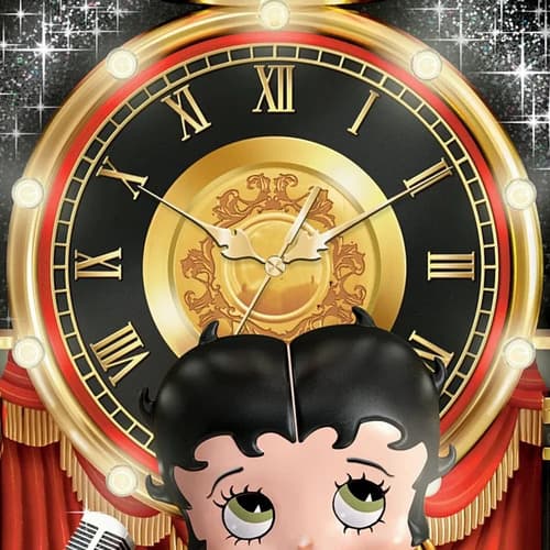 Reloj Cucu The Bradford Exchange Betty Boop - A Pedido Negro Negro Con Detalles Dorados 3
