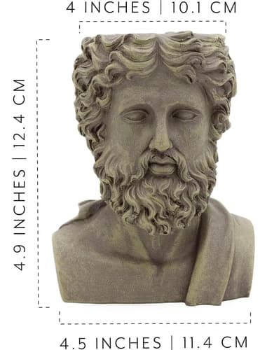 Maceta Decorativa Zeus Esterno Mini 12.4cm Resina Gris Gris 6