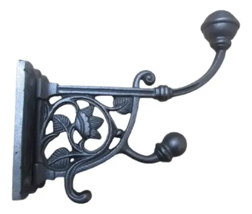 Percha De Hierro Floral Beehive - A Pedido_exkarg Negro