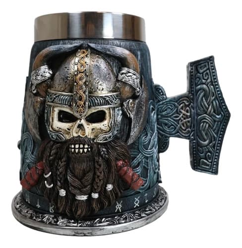Taza De Cafe Gothic Viking Horned Warrior - A Pedido_exkarg Azul 6