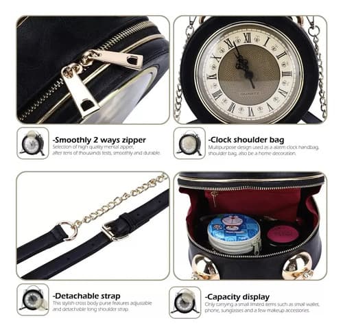 Cartera Vintage Real Alarm Clock - A Pedido_exkarg Negro 3