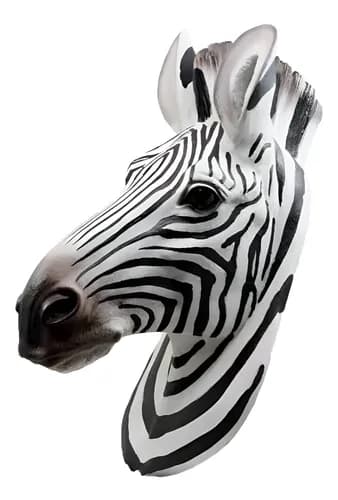 Estatua Cabeza Zebra Decorativa - A Pedido_exkarg Blanco