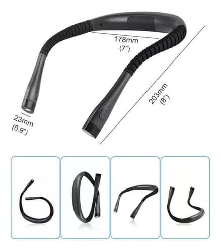 Luz Led Recargable Por Usb Para El Cuello - A Pedido_exkarg Negro 3