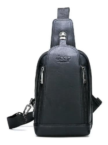 Mochila Cruzada Jeep Original Men Leather - A Pedido_exkarg Negro 2