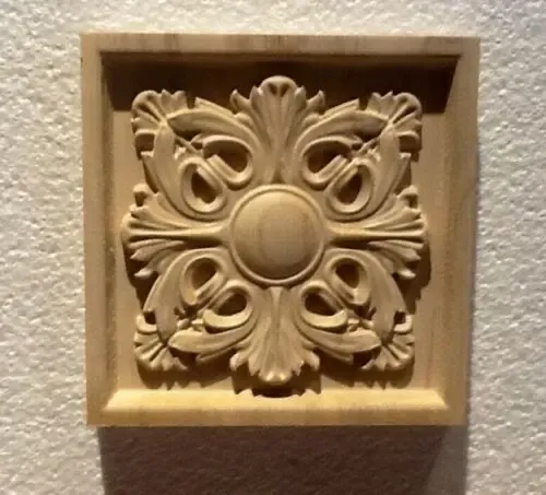 Escultura Decorativa  Carved Rosette - A Pedido_exkarg Marrón 2