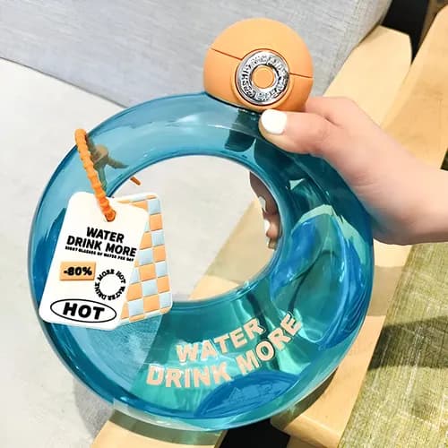 Botella De Agua Forma De Dona - A Pedido_exkarg Azul