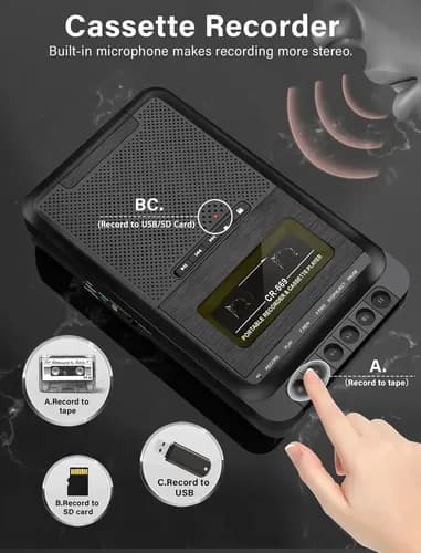 Convertidor Reprod De Casette Mp3 - A Pedido_exkarg Negro 4