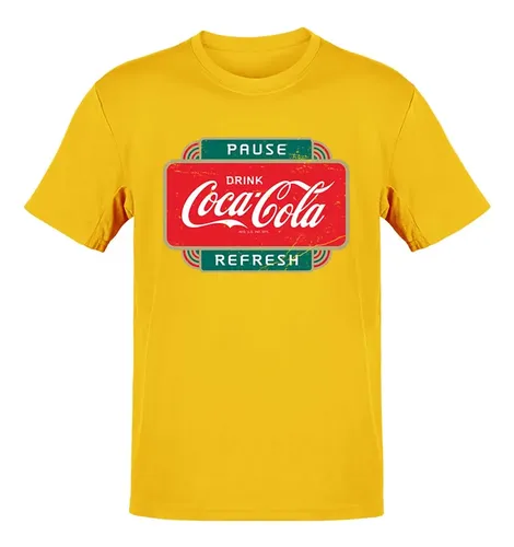 Remera Coca-cola Official Licensed Pause - A Pedido_exkarg Amarillo S