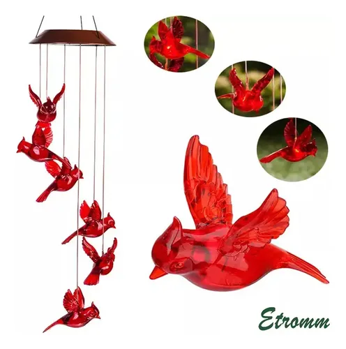 Campanas De Viento, Luces Led - A Pedido_exkarg Rojo 4