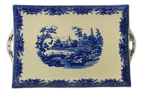 Juego Set X 12 Plato Te De Porcelana - A Pedido Azul 6