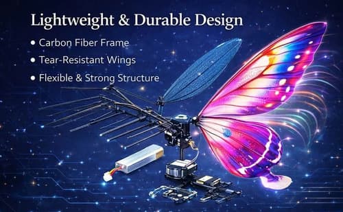 Mariposa Voladora Control Remoto Con Luz Led - A Pedido Azul 6