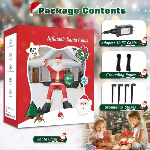 Papa Noel 8ft Inflatable Sitting - A Pedido_exkarg Rojo 4