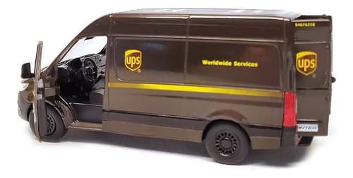 Camioneta Van Mercedes Benz Sprinter Paquetería Ups 1:68 Color Marrón 3