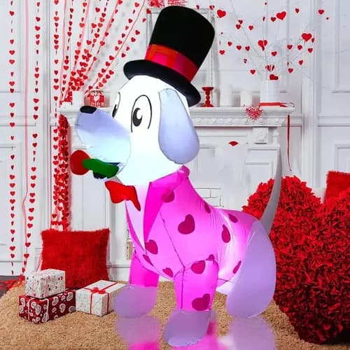 Inflable San Valentin Love Dog Rose - A Pedido_exkarg Rosa 6