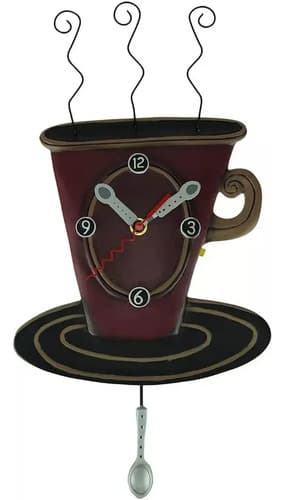 Reloj De Pared Cozy Cafe Coffee - A Pedido_exkarg Marrón