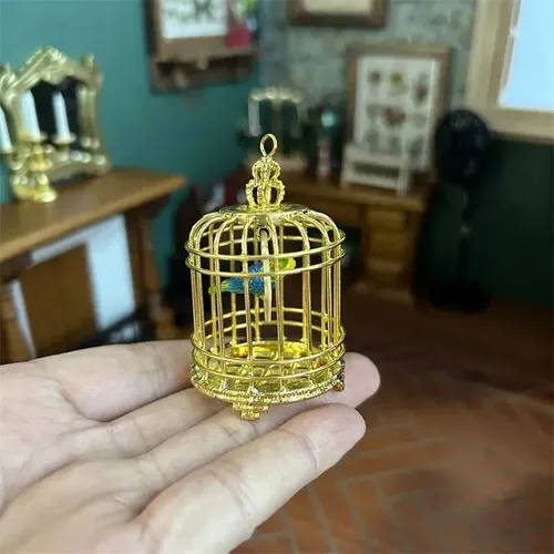 Jaula De Pajaros Casa De Muñecas - A Pedido_exkarg Marrón 2