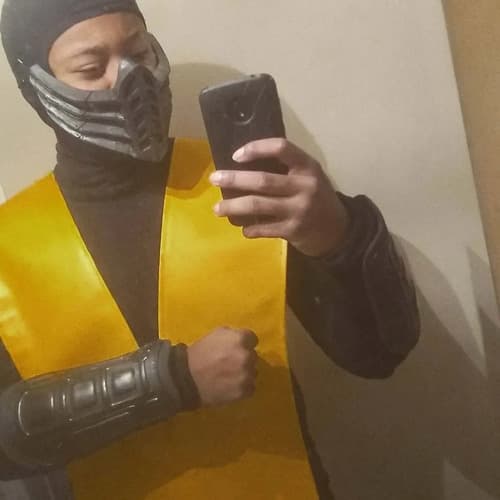 Disfraz Mortal Kombat Scorpion Yellow Ninja - A Pedido Amarillo M