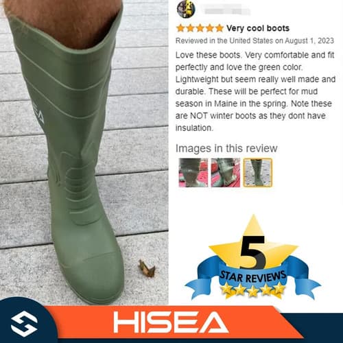 Botas De Lluvia Hisea - A Pedido Verde 37 Ar 3