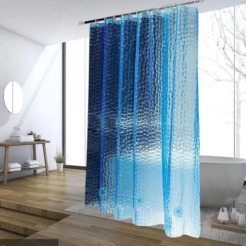 Cortina De Baño Waterproof Eva 3d Blue - A Pedido_exkarg Azul