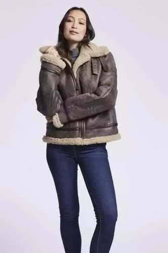 Campera De Mujer Coat B3 Bomber Raf - A Pedido Marrón 38 2