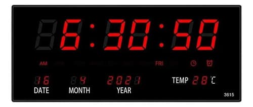 Reloj De Pared Digital Large Screen - A Pedido_exkarg Negro 6