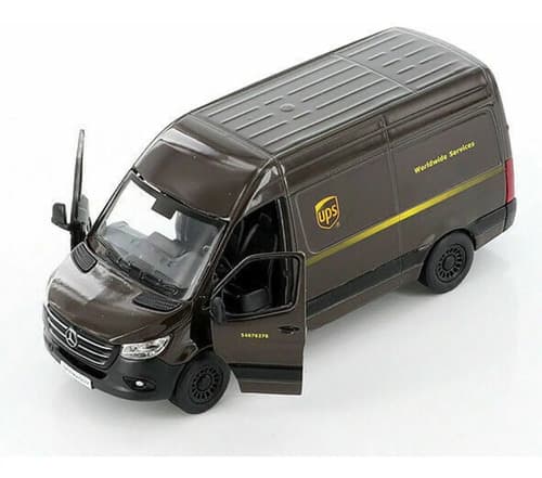 Camioneta Van Mercedes Benz Sprinter Paquetería Ups 1:68 Color Marrón 4