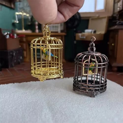 Jaula De Pajaros Casa De Muñecas - A Pedido_exkarg Marrón 6